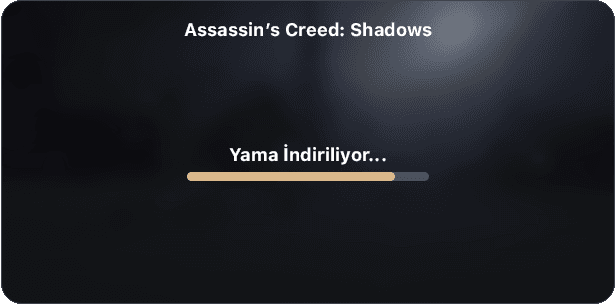 'Yama İndiriliyor' ekranının stilize gösterimi